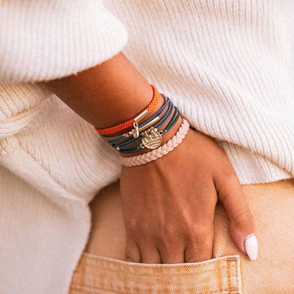 "Discover" Gold Pine Tree Charm Hair Tie Bracelets