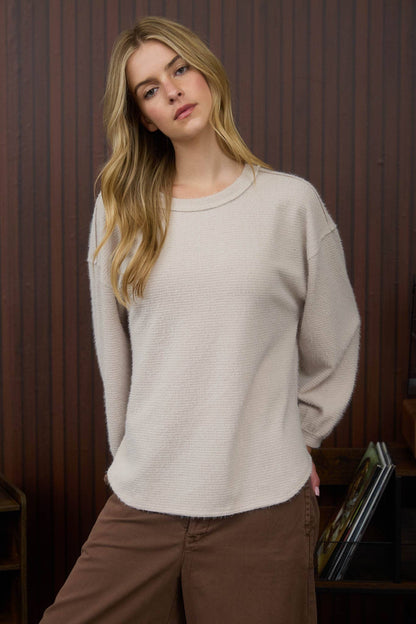 Longsleeve Fuzzy Knit Top