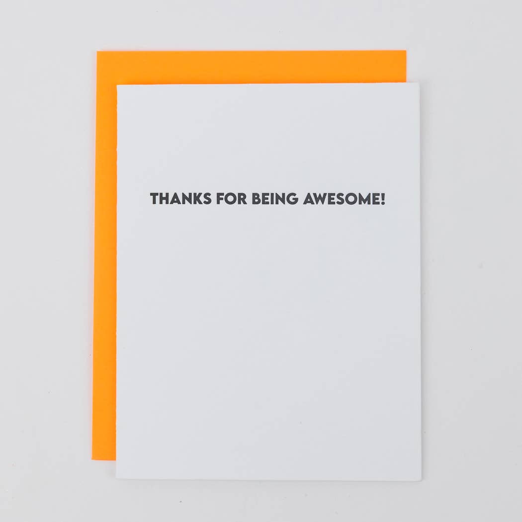 Thanks For Being Awesome - Thank You Letterpress Card
