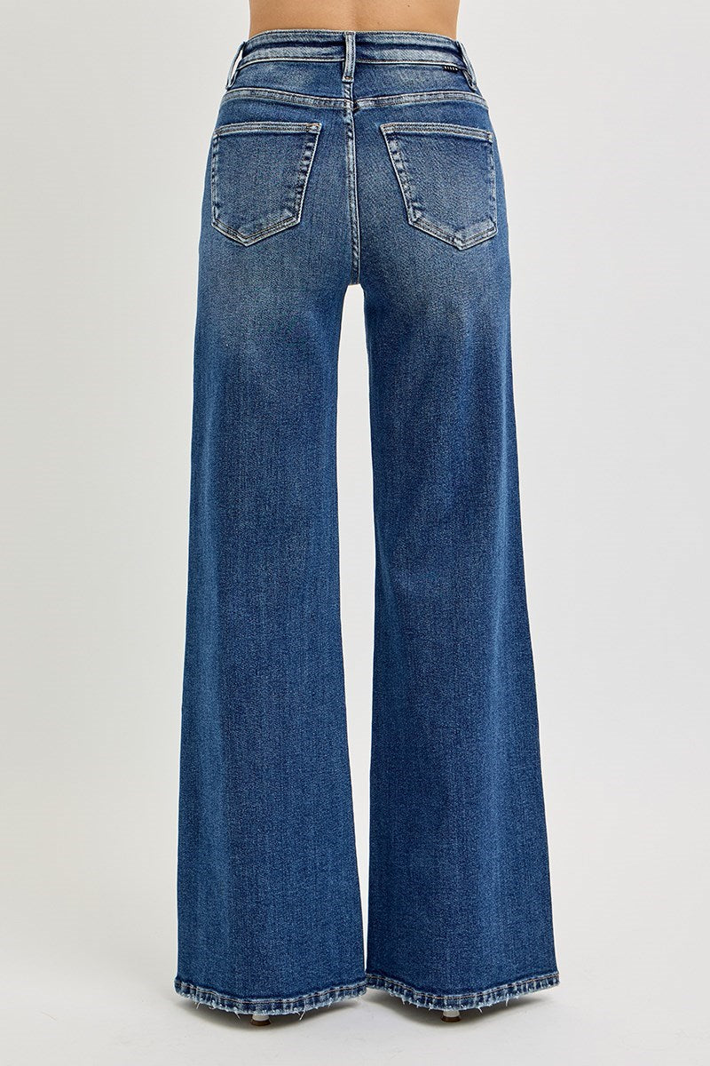 Front Yoke High Rise Wide Leg Jeans