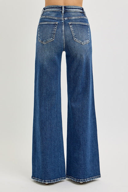 Front Yoke High Rise Wide Leg Jeans