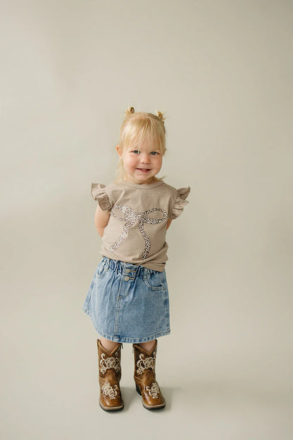 Cheetah Bow Ruffle Tank