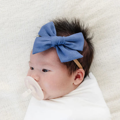 Linen Bow Large Headband