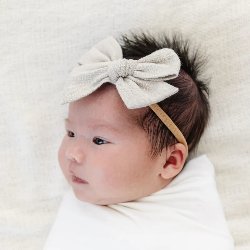 Linen Bow Large Headband