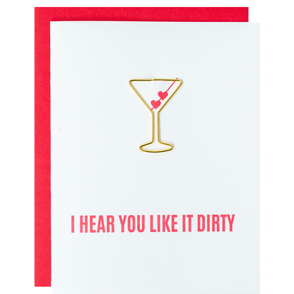 I Hear You Like It Dirty Paperclip Letterpress Greeting Card