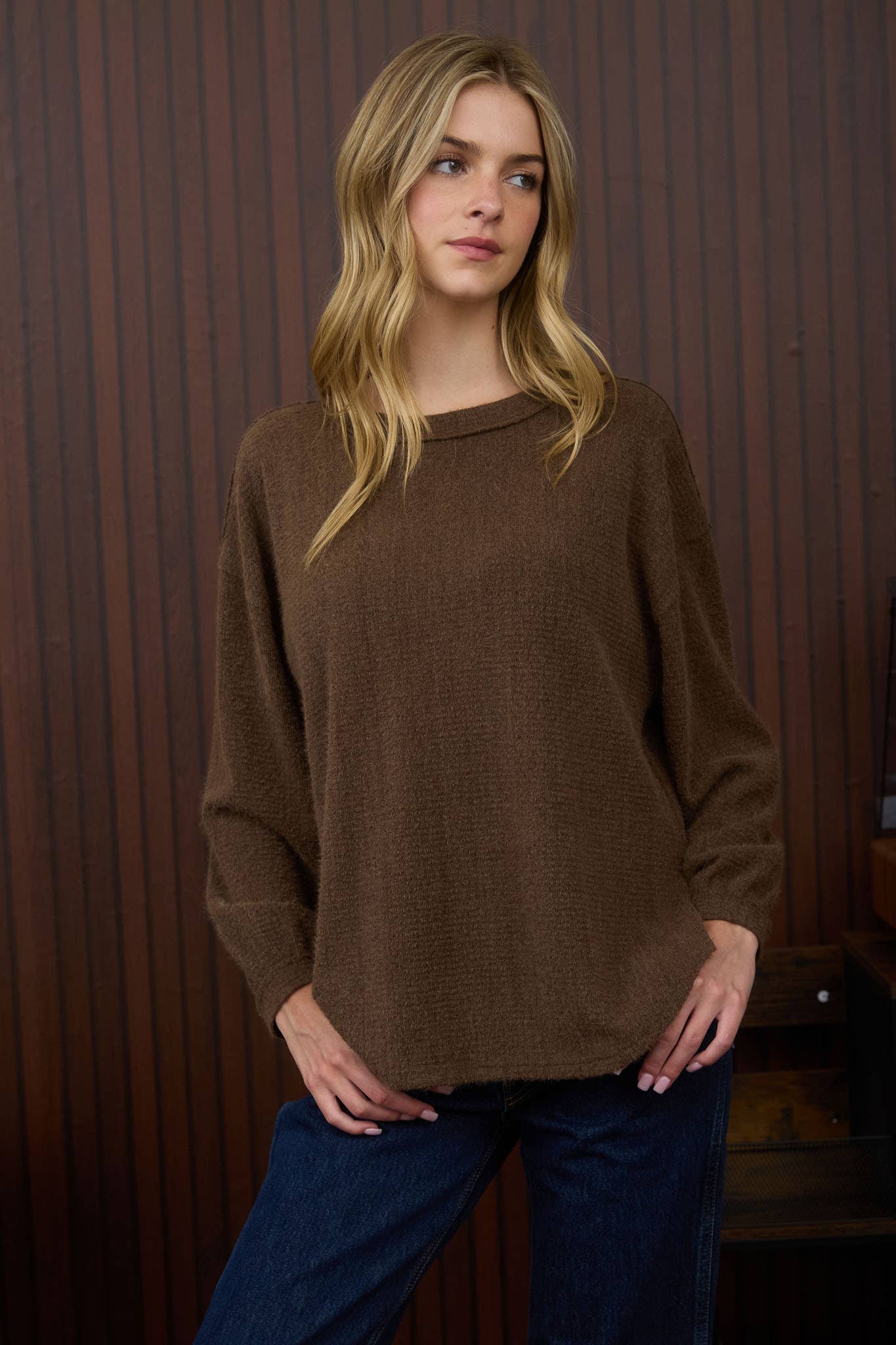 Longsleeve Fuzzy Knit Top