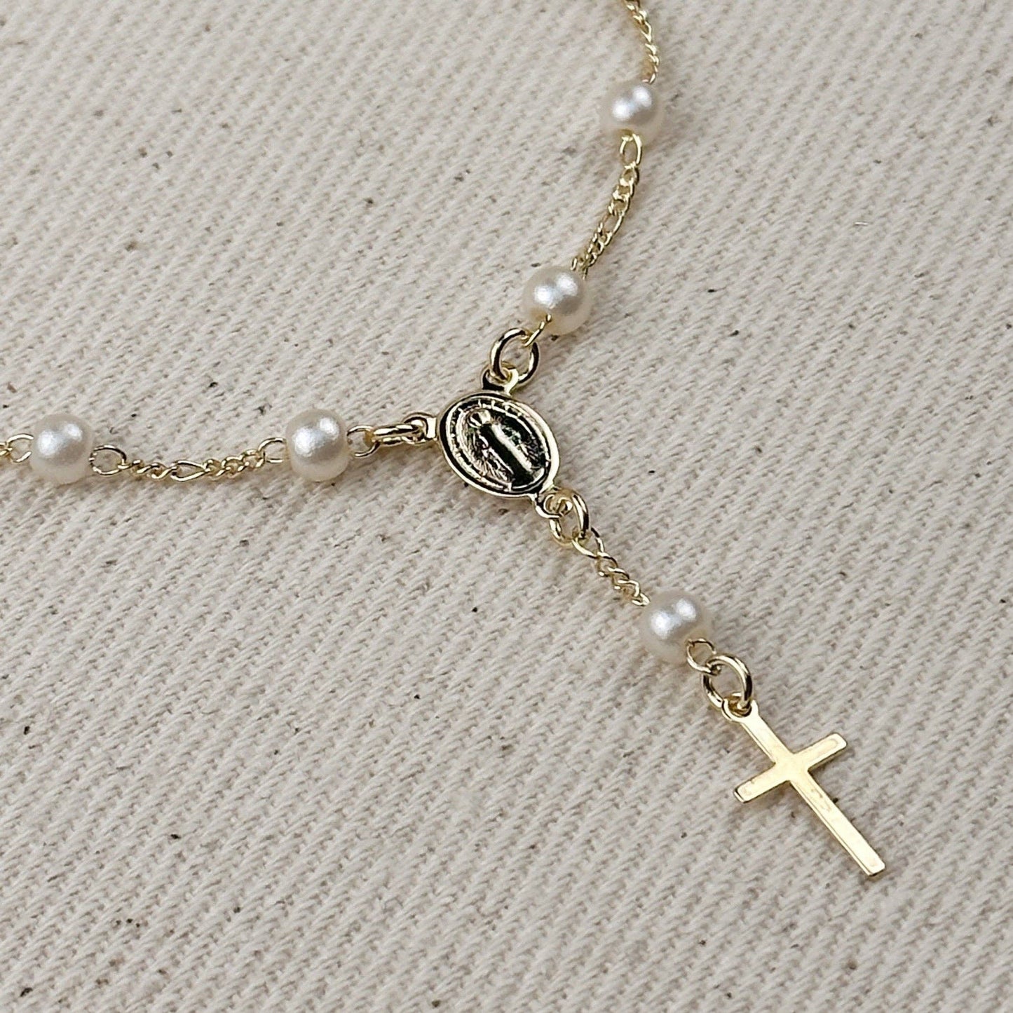 Figaro Pearl Rosary Bracelet