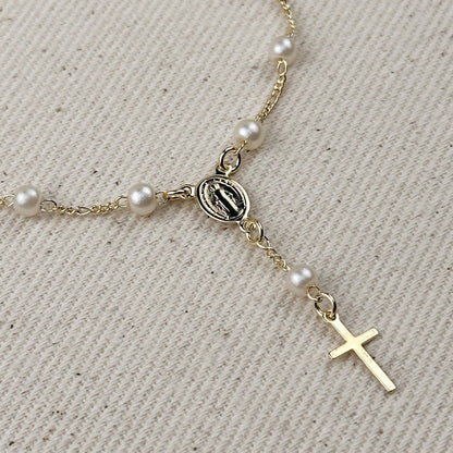 Figaro Pearl Rosary Bracelet