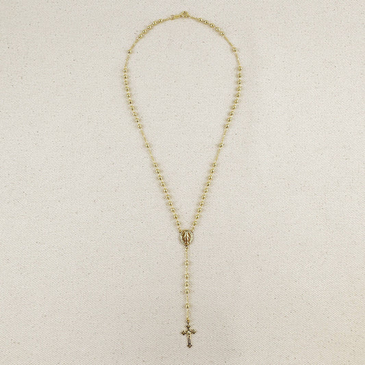 18k Gold Filled 3.3mm Rosary Necklace