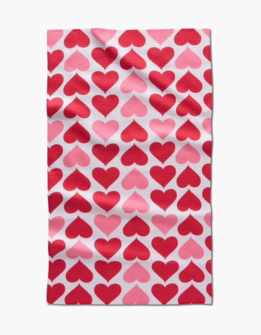 Blushing Hearts Tea Towel