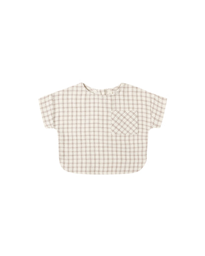 Cedar Check Woven Boxy Top