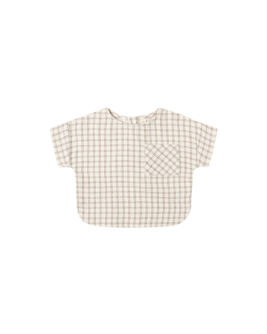 Cedar Check Woven Boxy Top