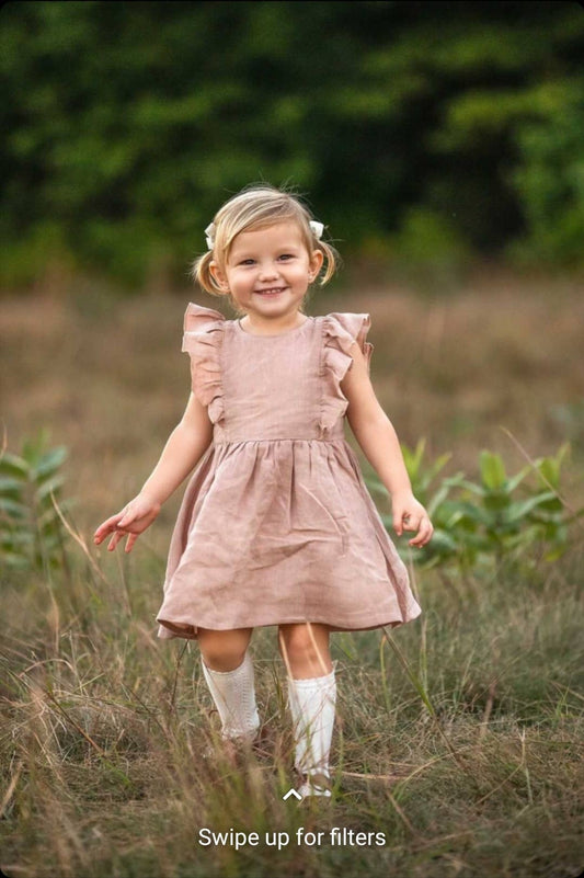 Gabriella Ruffled Sleeveless Dress Blush Pink