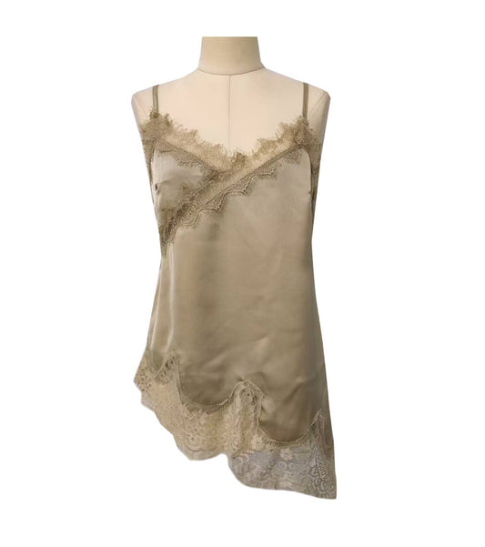 Khaki romance lace trimmed camisole top | Pencie & Ginger