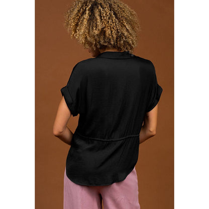 Button Up Shirt With Self Belt