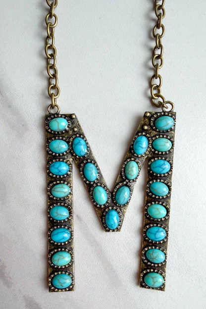 Blaze Initial Necklace- Bronze