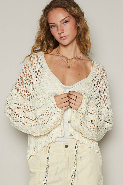 Open Weave Knit Cardigan