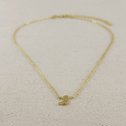 18k gold filled mini cowgirl boot necklace with pave CZ view 7