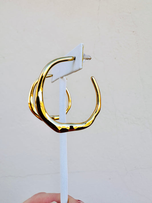 Savannah Hammered Hoop Earrings