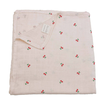 Muslin Swaddle Blanket - Cherry