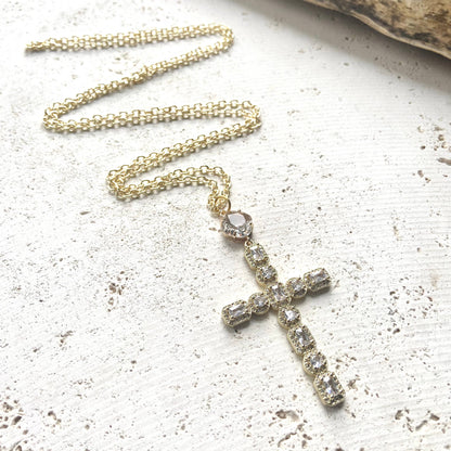 Cross Crystal Necklace Religious Jewelry Faith Boutique