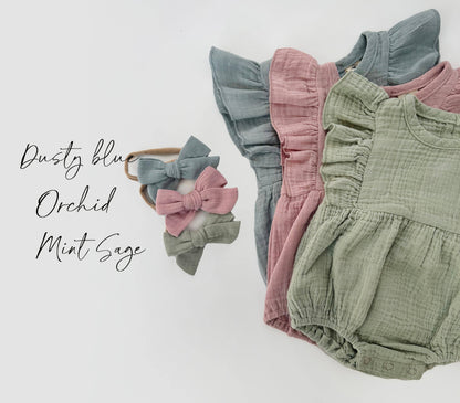 Milana Bubble Romper & Bow Set