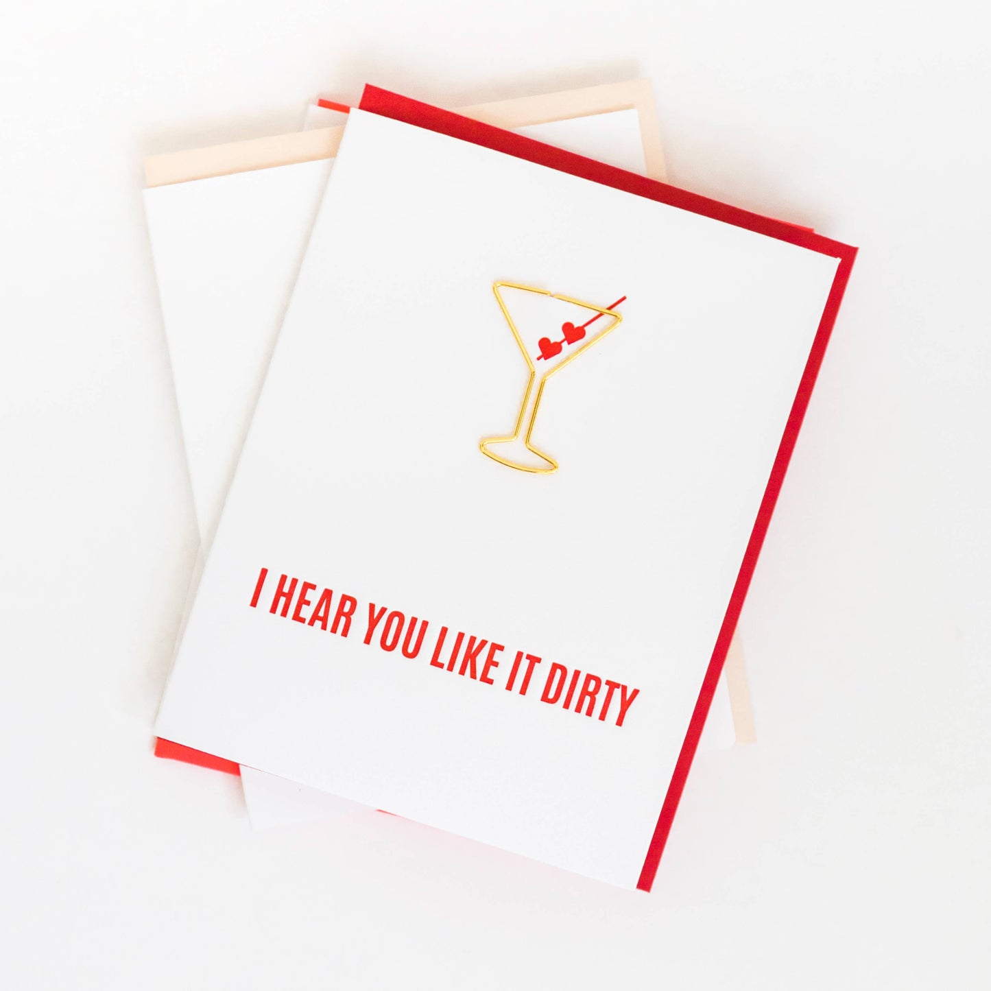 I Hear You Like It Dirty Paperclip Letterpress Greeting Card