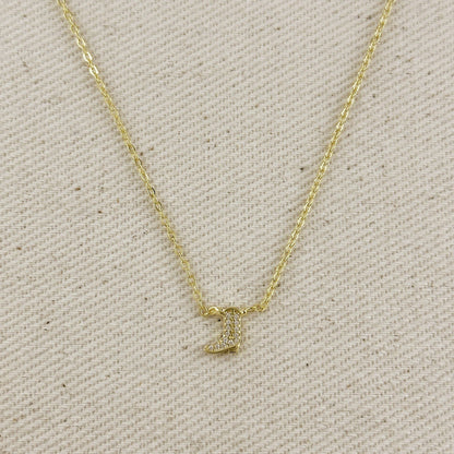 18k gold filled mini cowgirl boot necklace with pave CZ | Pencie & Ginger