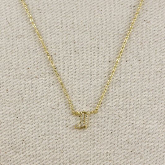 18k gold filled mini cowgirl boot necklace with pave CZ | Pencie & Ginger