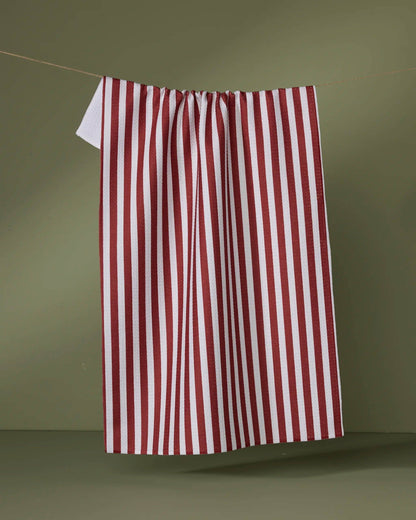 Geometry Ribbon Red Tea Towel | Pencie & Ginger