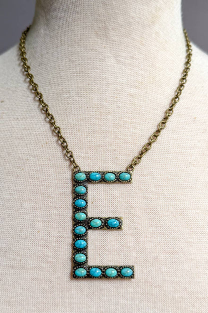 Blaze Initial Necklace- Bronze
