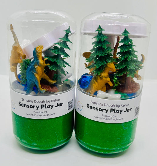 Sensory Dough Play Jar: Dinosaur
