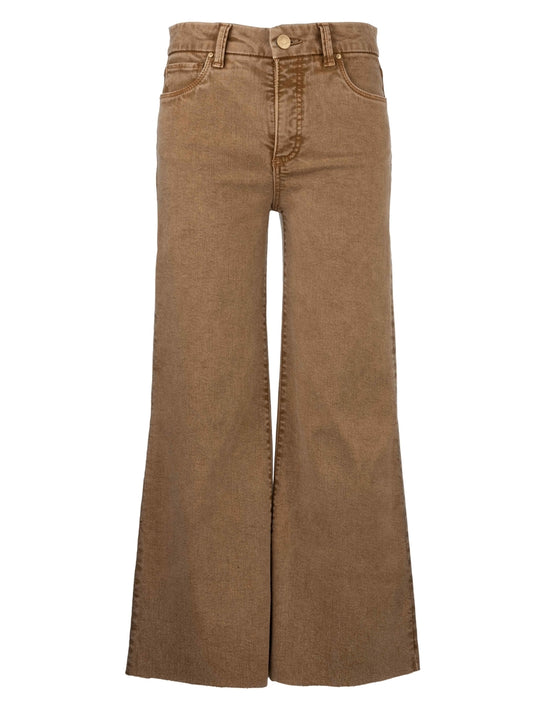 Chestnut Raw Hem Wide Leg Jean