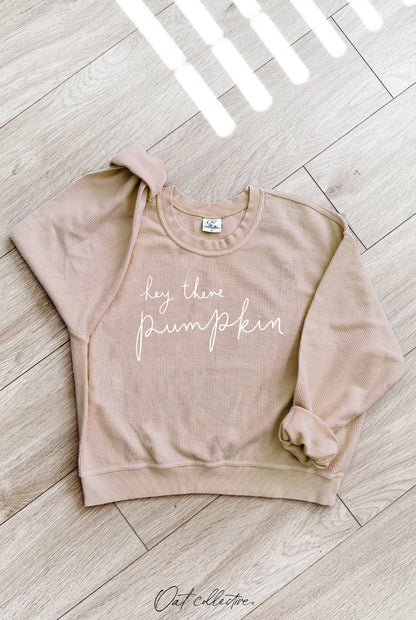 HEY THERE Cropped Thermal  Thermal Vintage Pullover