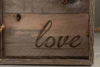 Rustic Reclaimed Wood Tray - Love Inside