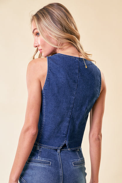 Button Down Denim Vest