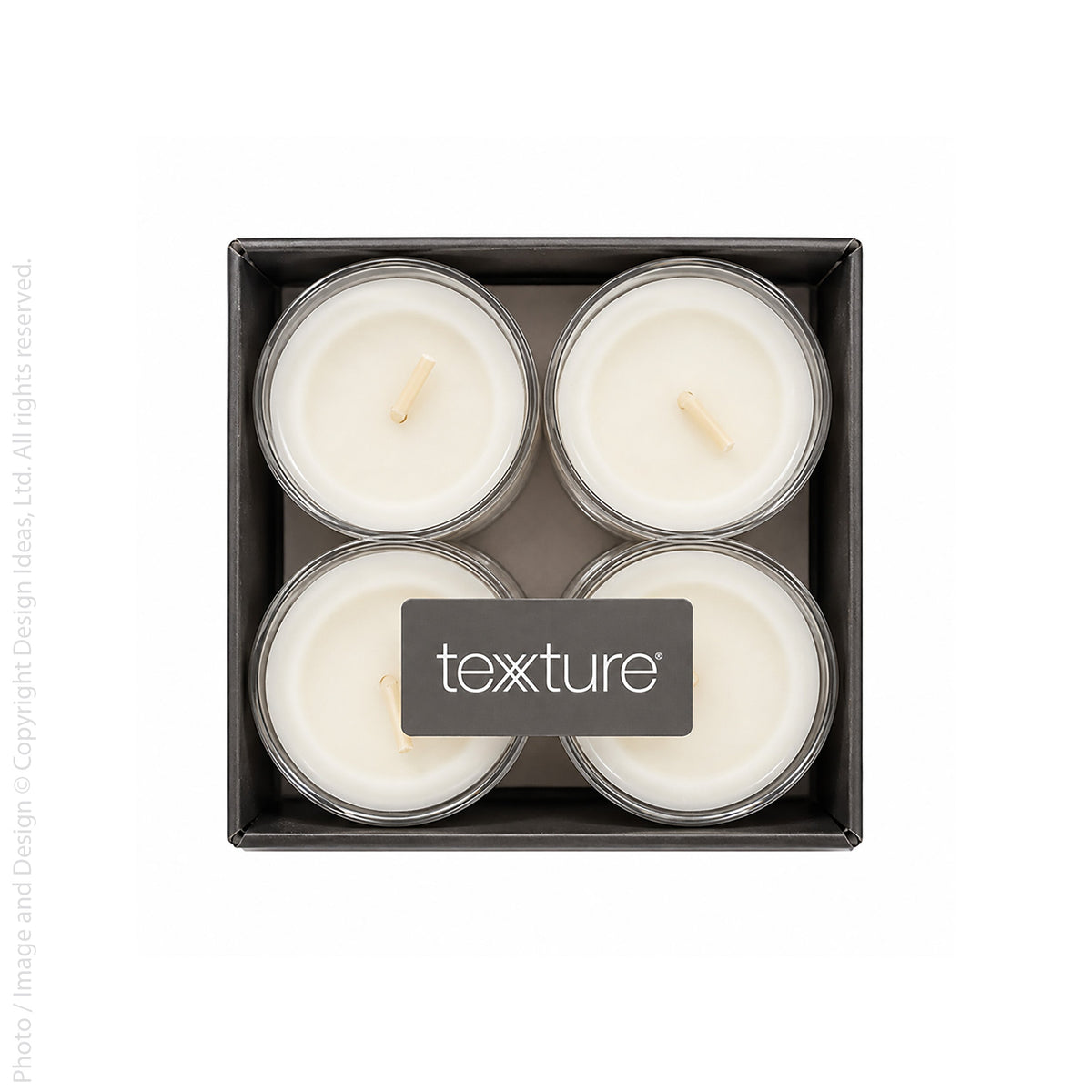 Clear Cup Tealight Candles, set of 12 in gift box by texxture