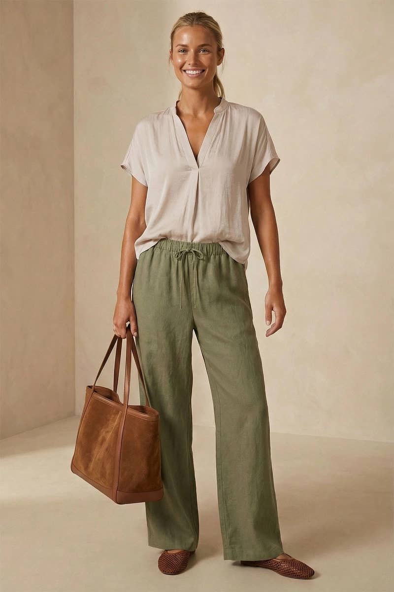 Drop Shoulder Regular Blouse - F