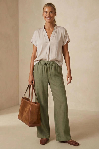 Drop Shoulder Regular Blouse - F