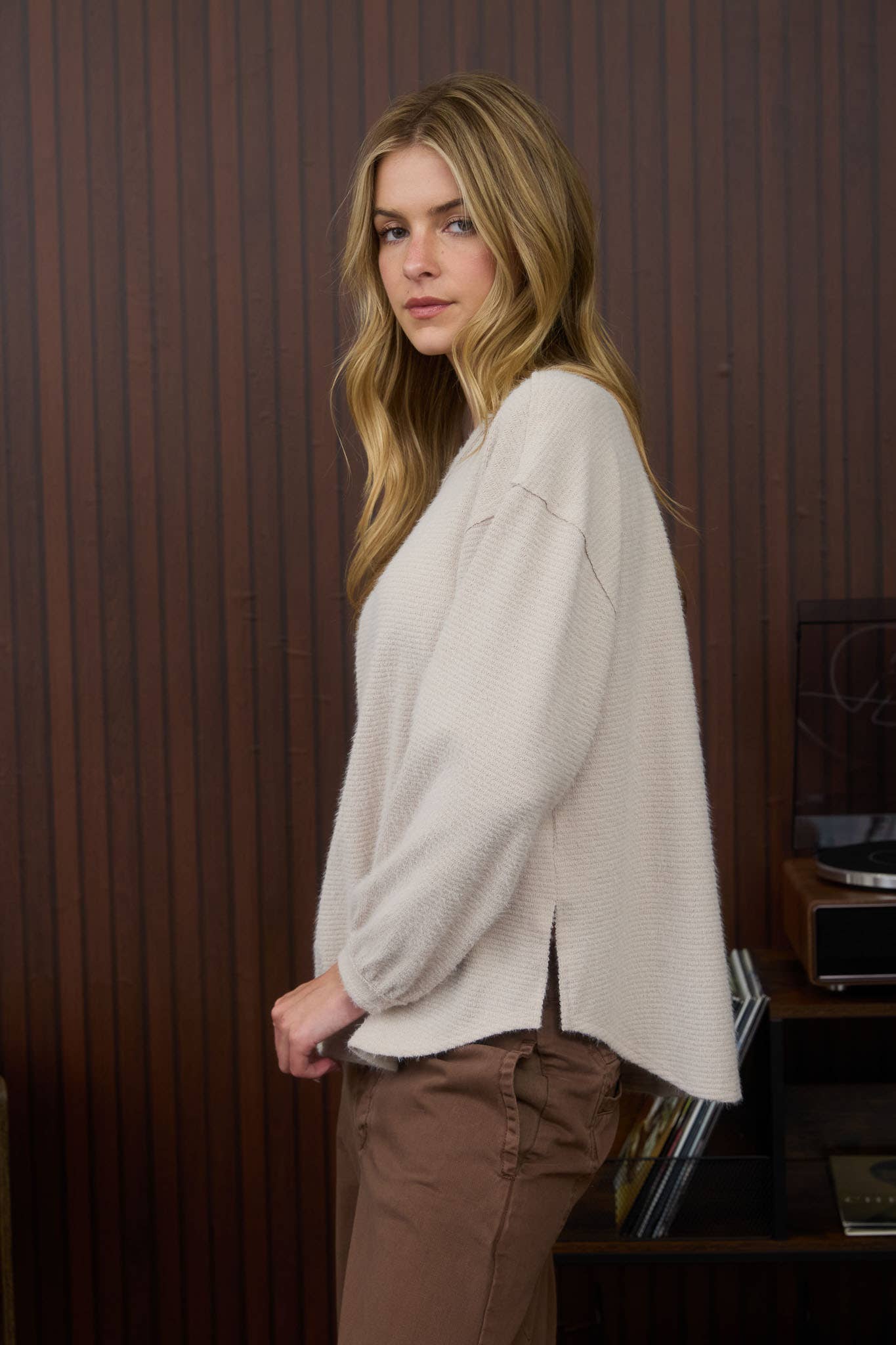 Longsleeve Fuzzy Knit Top