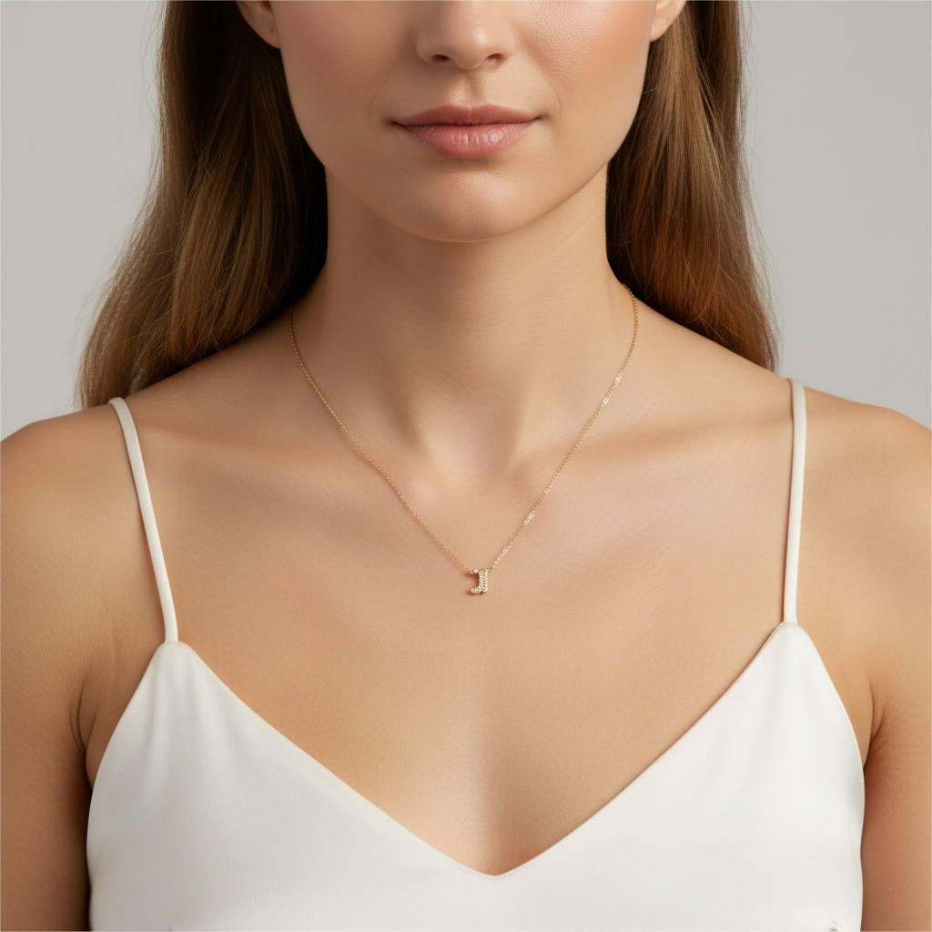 18k gold filled mini cowgirl boot necklace with pave CZ view 2
