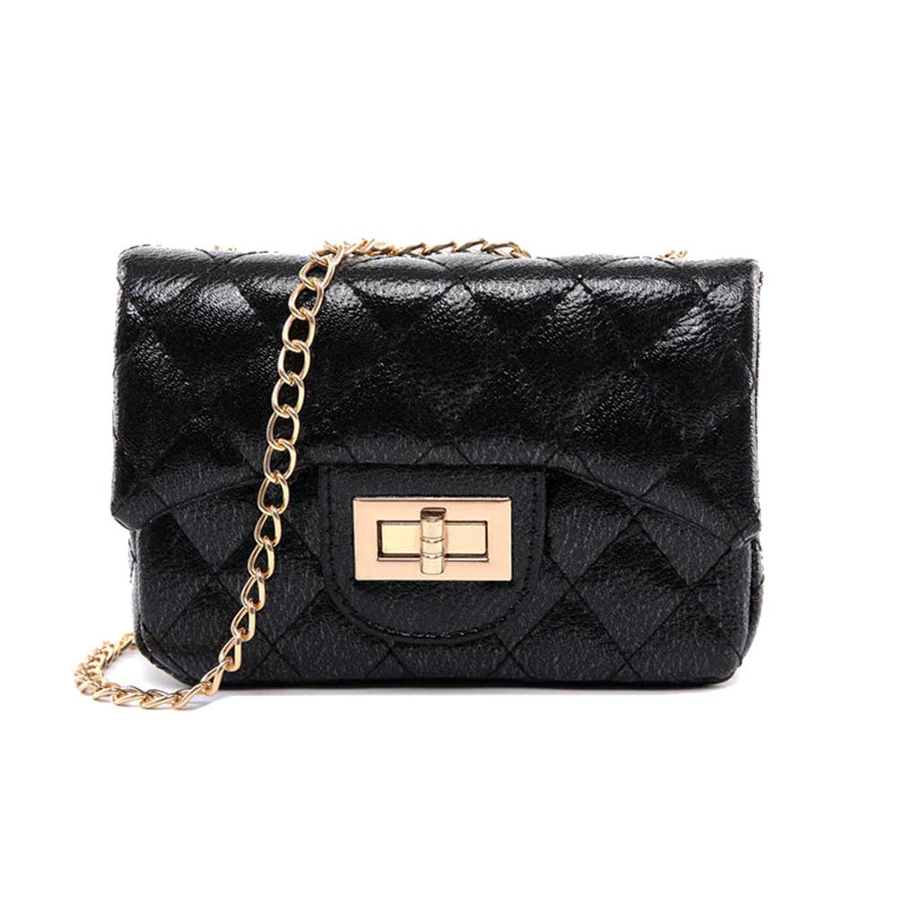 Metallic Classic Mini Black Purse