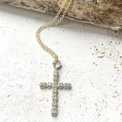 Cross Crystal Necklace Religious Jewelry Faith Boutique