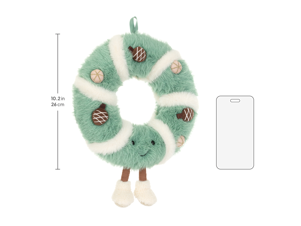 Jellycat Amuseables Pinecone Wreath size chart