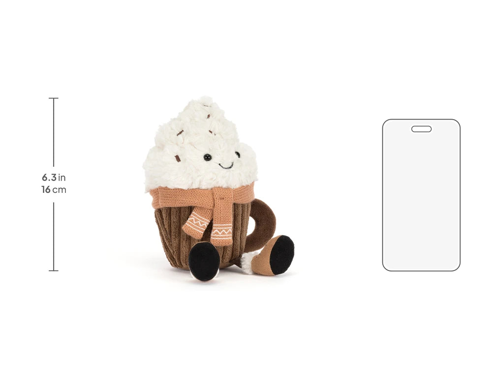 Jellycat Amuseables Scarffles Hot Chocolate size chart