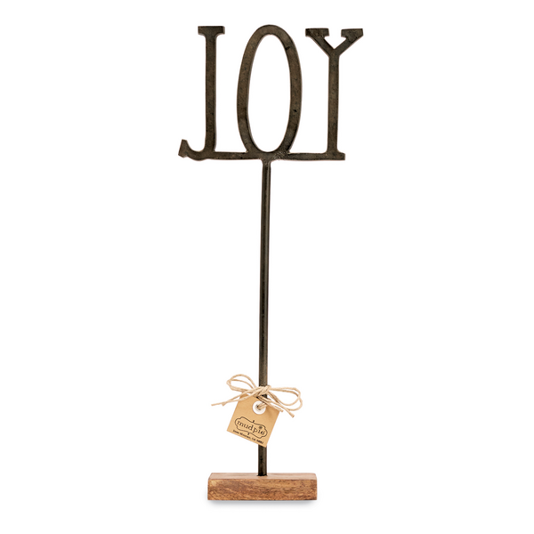 Joy Cast Iron Sitter Sign