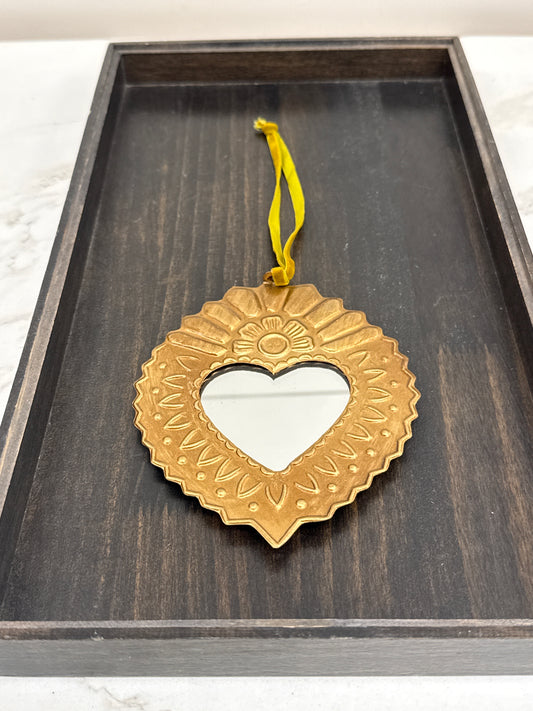 Antique Gold Heart Framed Mirror