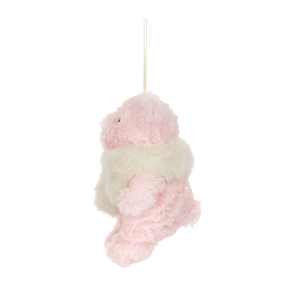 Jellycat Leola Bear Winter Warmer Decoration side view