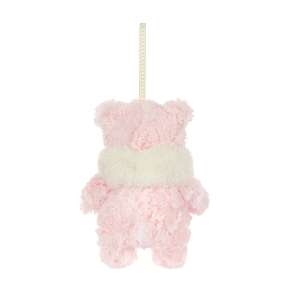 Jellycat Leola Bear Winter Warmer Decoration back view