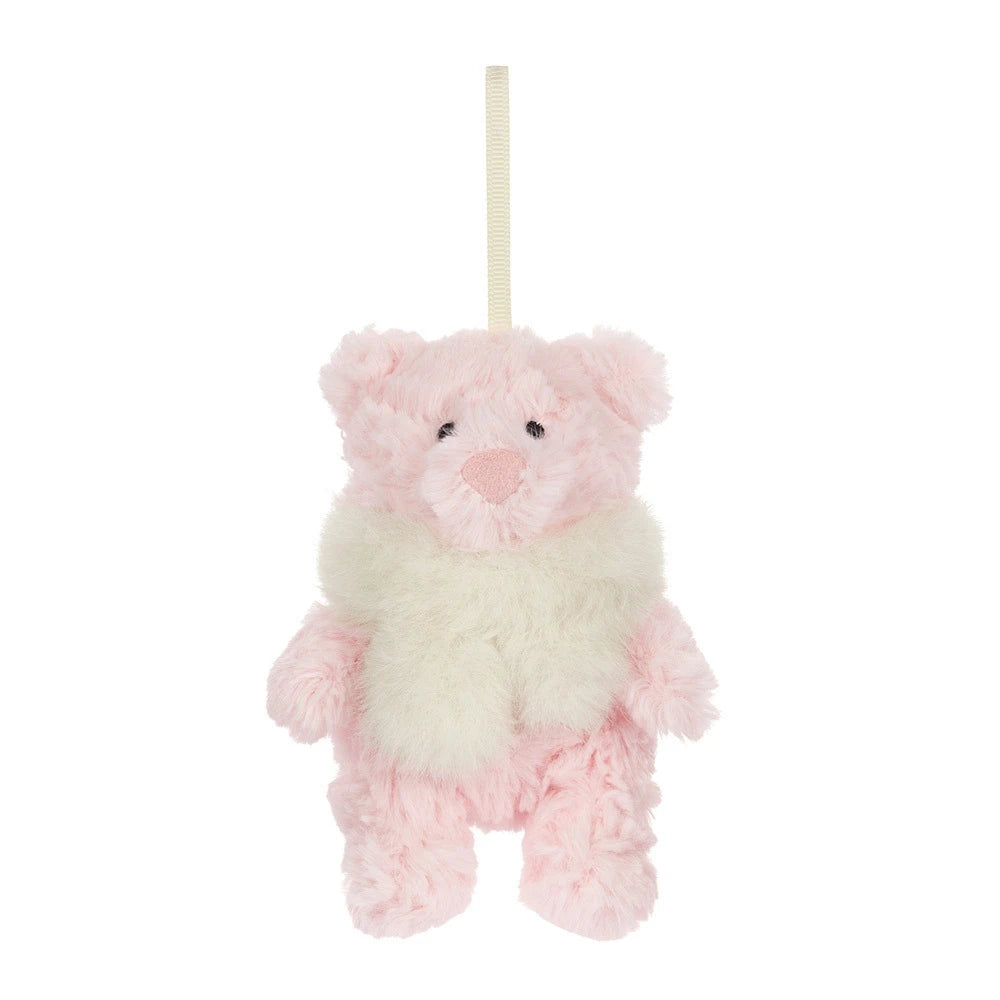 Jellycat Leola Bear Winter Warmer Decoration detail